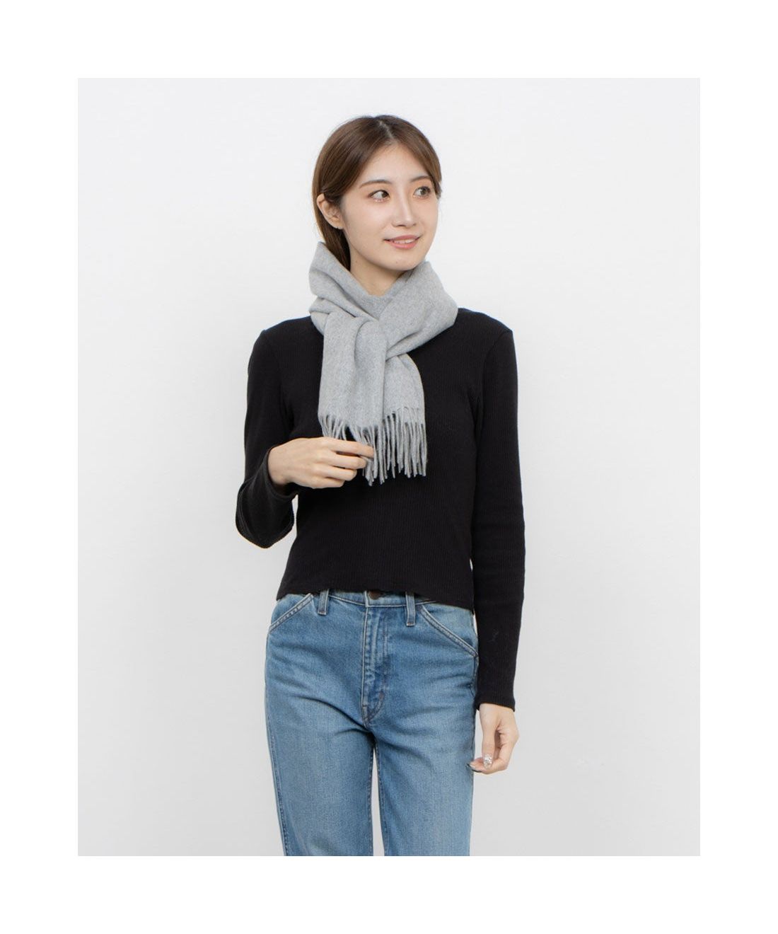 カシミヤ100% 無地マフラー／30cm幅／洗えるカシミヤ(506865673)｜阪急