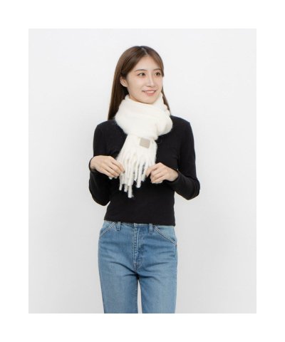 アルパカ混 無地 シャギーマフラー／25cm幅