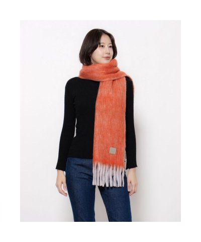 【WEB限定】ウール混 シャギーマフラー バイカラー／40cm幅