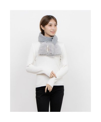 【WEB限定】ウール100％ ベルトファーマフラー アーチロゴチャーム／30cm