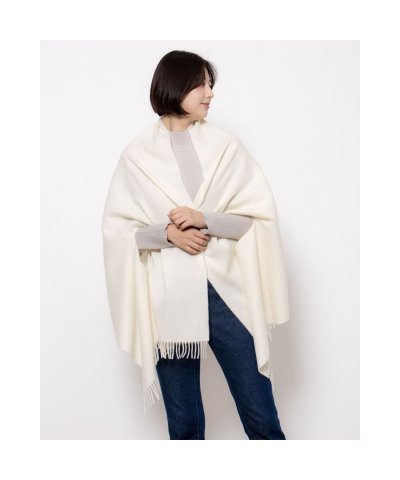 ウール100% 無地ポンチョストール／大判70cm幅