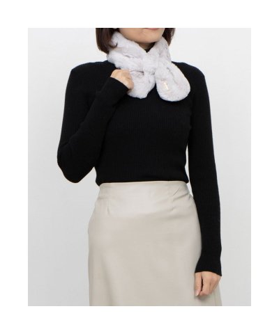 FakeFur Muffle フェイクファープチマフラー リボン 無地／洗える