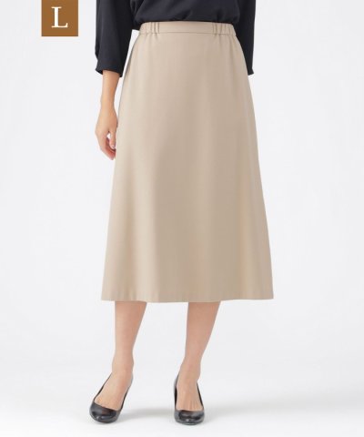 【L】【ウォッシャブル】【セットアップ対応】ジョーゼットピーチフレアスカート