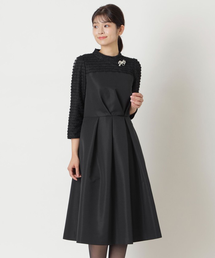 TO BE CHICワンピース トゥービーシック TO BE CHIC ニットワンピース ビジュー衿付き