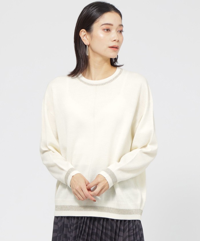 【試着のみ未使用】EVEX by KRIZIA♡ ホワイトメッシュニット♡40 ホワイト系｜ニット・セーター｜EVEX by KRIZIA(エヴェックス バイ