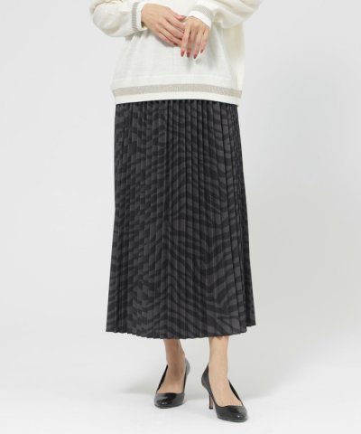 【ウォッシャブル】ゼブラプリントアコーディオンプリーツスカート