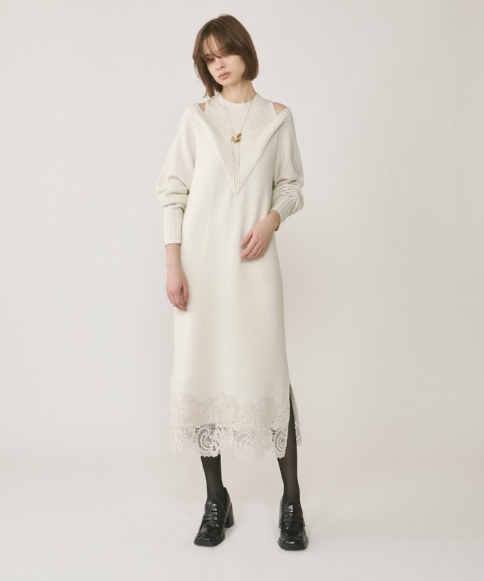 レイヤードレースニットワンピース(507741551)｜阪急百貨店公式通販