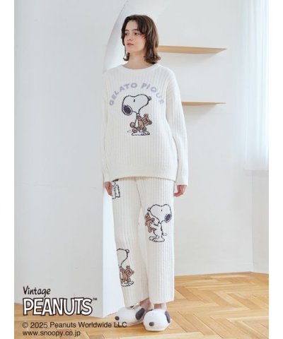 【PEANUTS】SNOOPY×BEAR ジャガードロングパンツ