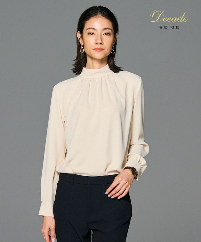 BEIGE 【洗える】EVA / ハイネックロングスリーブブラウス SHEERORANGE 4 BEIGE 【洗える】EVA / ハイネックロングスリーブブラウス SHEERORANGE 4