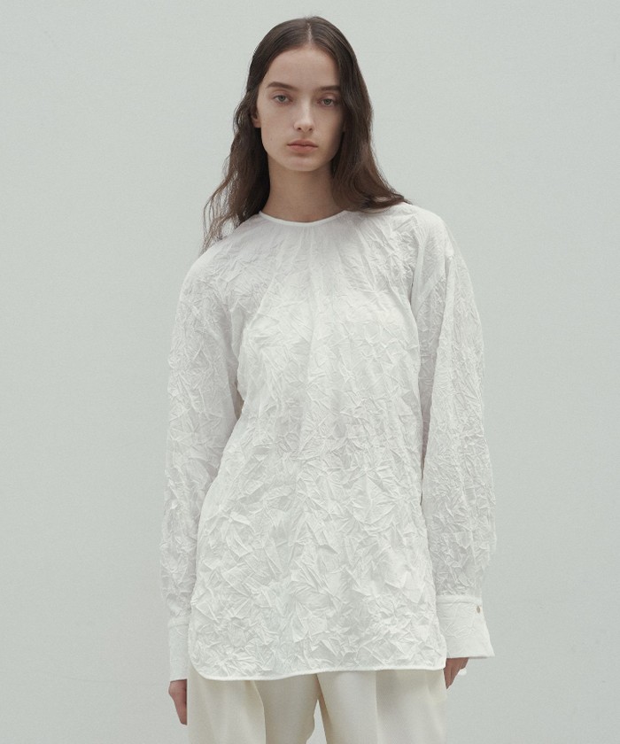 BEIGE 【洗える・GISELe 4月号掲載】ASTILBE / コットンジャージークルー WHITE 2