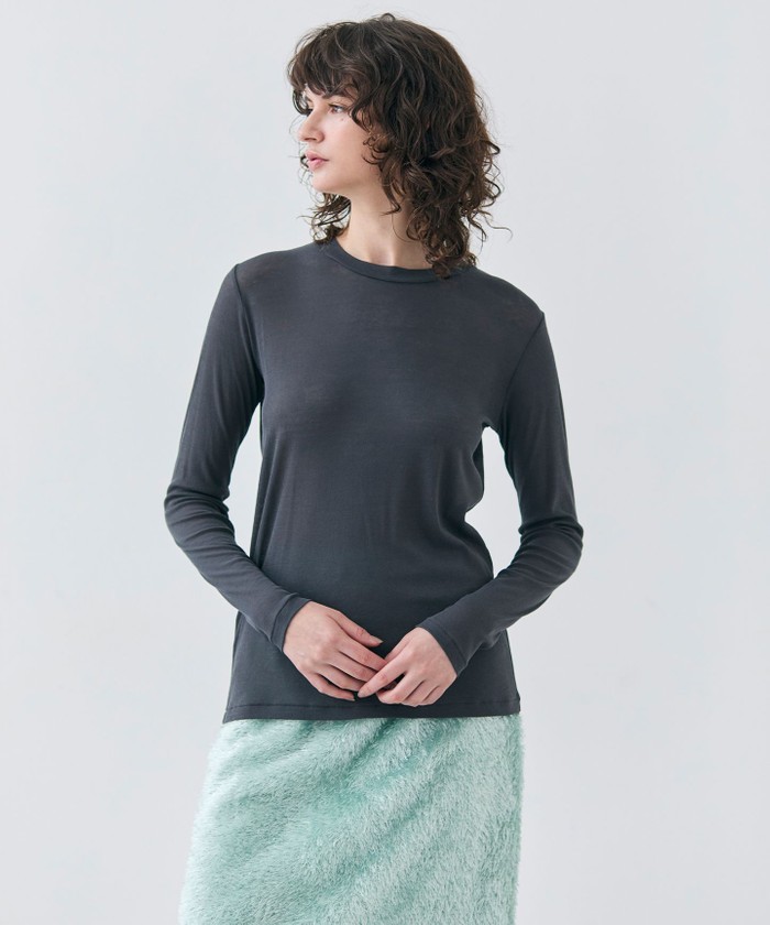 BEIGE 【洗える】SORE / コットンシアークルーネックカットソー SLATE 32 BEIGE 【洗える】SORE / コットンシアークルーネックカットソー SLATE 32