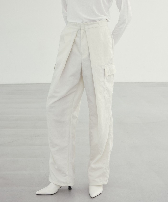 BEIGE 【洗える】ACANTHUS / カーヴィーシルエットカーゴパンツ ECRU 32