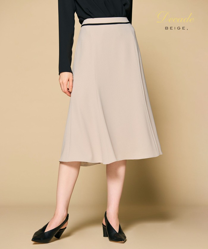 BEIGE 【洗える】CINDY / フレアスカート SAND×BLACK 4 BEIGE 【洗える】CINDY / フレアスカート SAND×BLACK 4