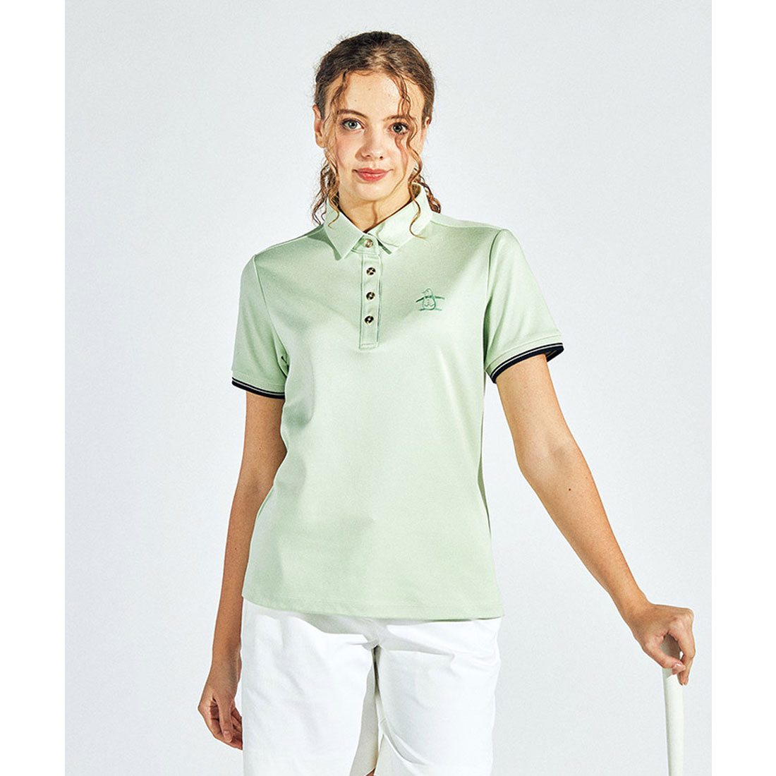 Munsingwear(ings) 【竹田麗央プロ着用】Sunscreen NIR シーアイランドコットン 半袖テー エメラルド L Munsingwear(ings) 【竹田麗央プロ着用】Sunscreen NIR シーアイランドコットン 半袖テー エメラルド L