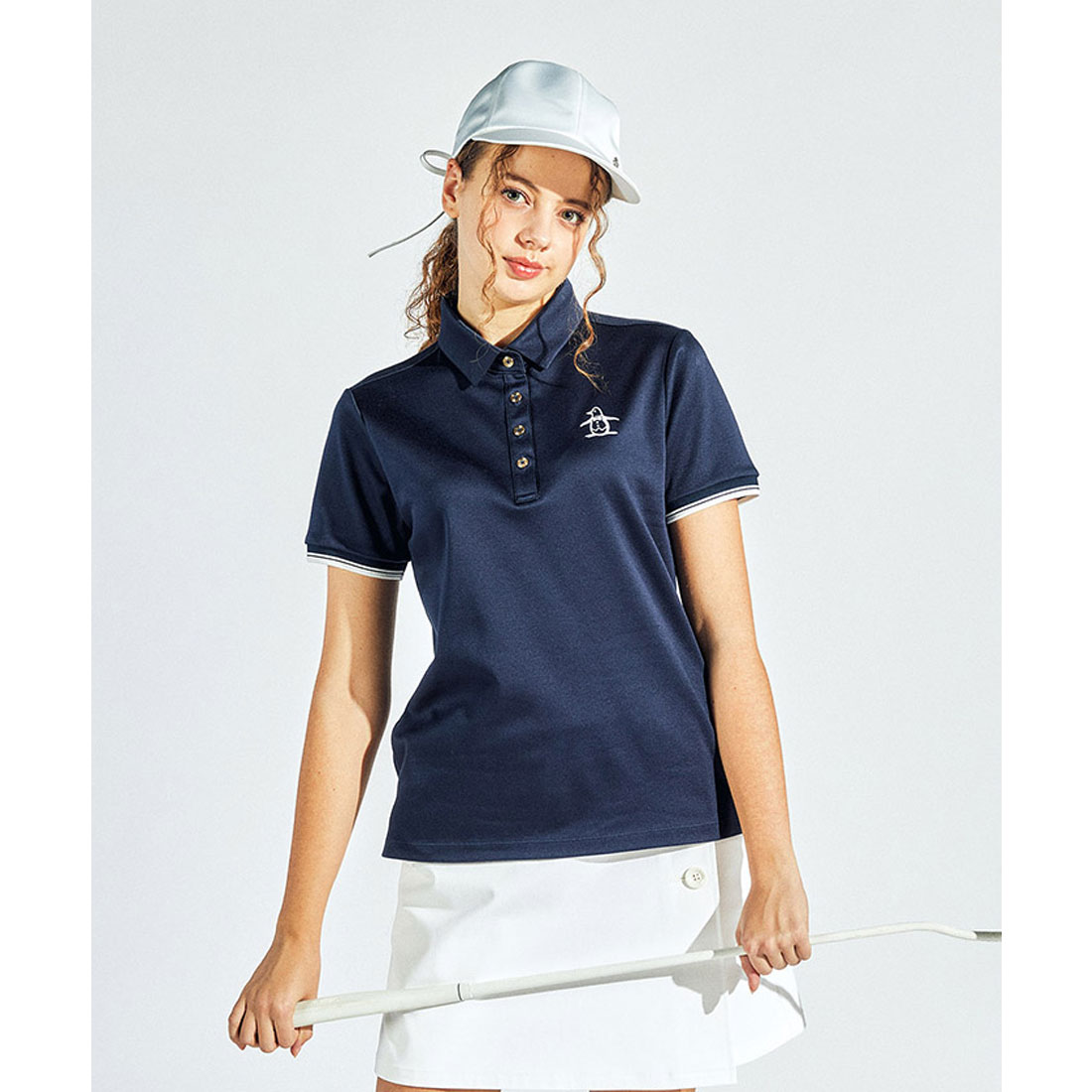 Munsingwear(ings) 【竹田麗央プロ着用】Sunscreen NIR シーアイランドコットン 半袖テー ネイビー LL Munsingwear(ings) 【竹田麗央プロ着用】Sunscreen NIR シーアイランドコットン 半袖テー ネイビー LL