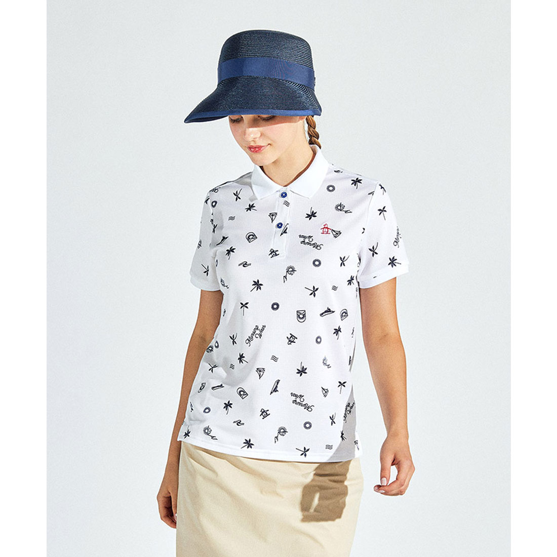 Munsingwear(ings) マンシングウェア Munsingwear Sunscreen NIR ワッフルリ ホワイト LL Munsingwear(ings) マンシングウェア Munsingwear Sunscreen NIR ワッフルリ ホワイト LL