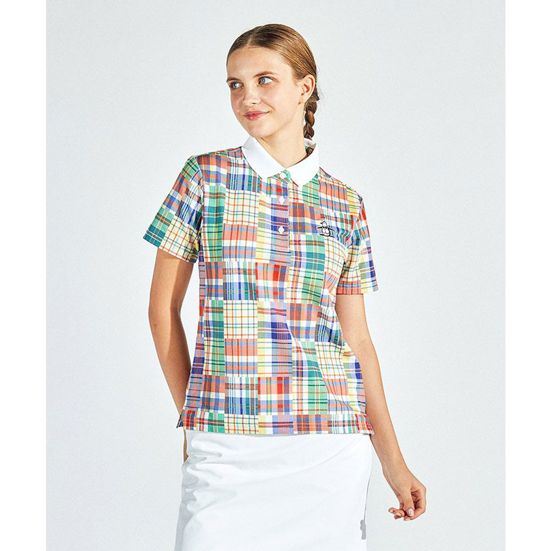 Munsingwear(ings) マンシングウェア Munsingwear マドラスチェック半袖シャツ オレンジ 3L Munsingwear(ings) マンシングウェア Munsingwear マドラスチェック半袖シャツ オレンジ 3L