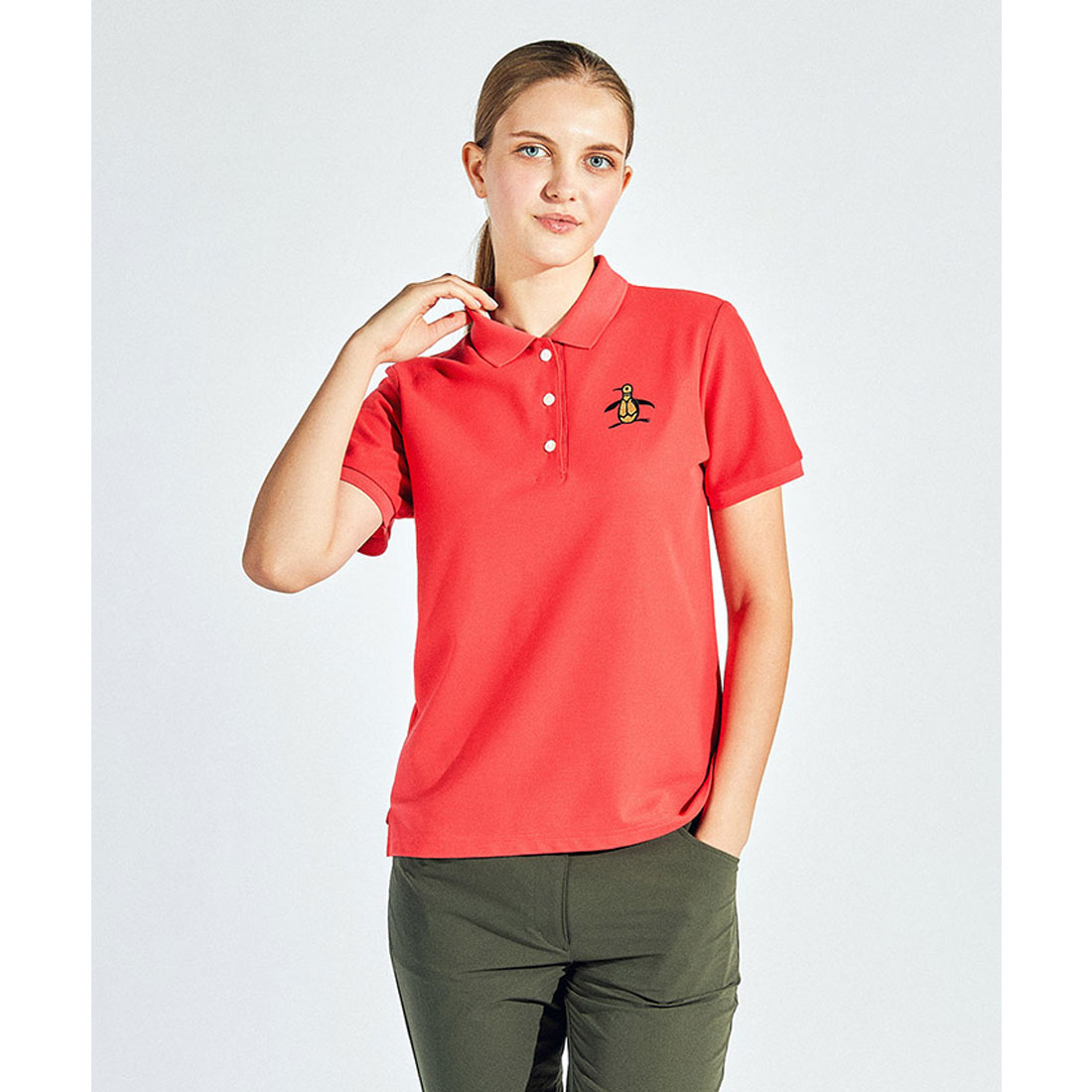 Munsingwear(ings) マンシングウェア Munsingwear 【70周年記念】アーカイブビッグロゴペ レッド L Munsingwear(ings) マンシングウェア Munsingwear 【70周年記念】アーカイブビッグロゴペ レッド L