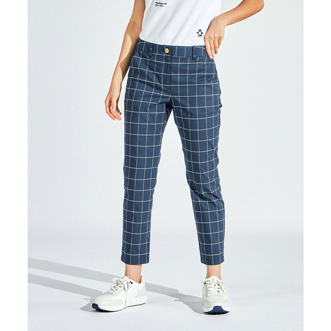 Munsingwear(ings) マンシングウェア Munsingwear ストレッチウィンドペンチェック8分丈パ ネイビー 9 Munsingwear(ings) マンシングウェア Munsingwear ストレッチウィンドペンチェック8分丈パ ネイビー 9