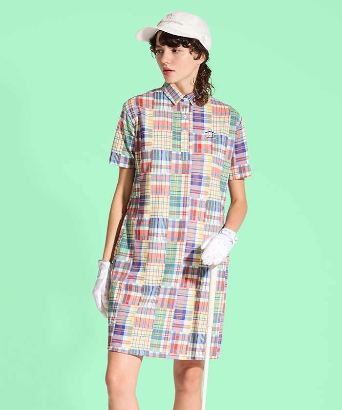 Munsingwear - ▽▽マンシングウェア ギンガムチェック ワンピース ピンク  開封未使用品 Munsingwear - ▽▽マンシングウェア ギンガムチェック