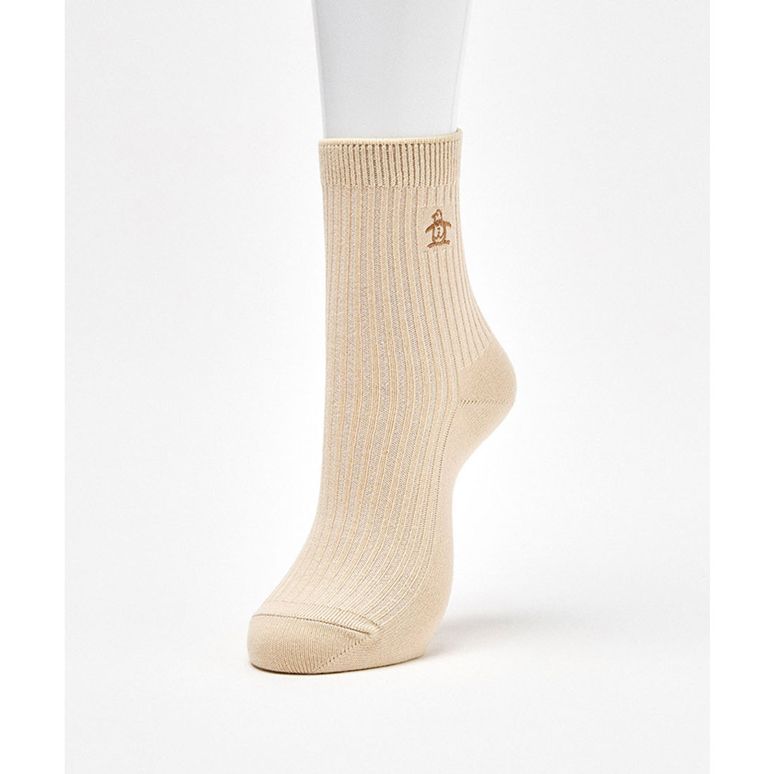 Munsingwear(ings) マンシングウェア Munsingwear クルー丈 ワンポイントソックス【返品不 ベージュ 22-24 Munsingwear(ings) マンシングウェア Munsingwear クルー丈 ワンポイントソックス【返品不 ベージュ 22-24