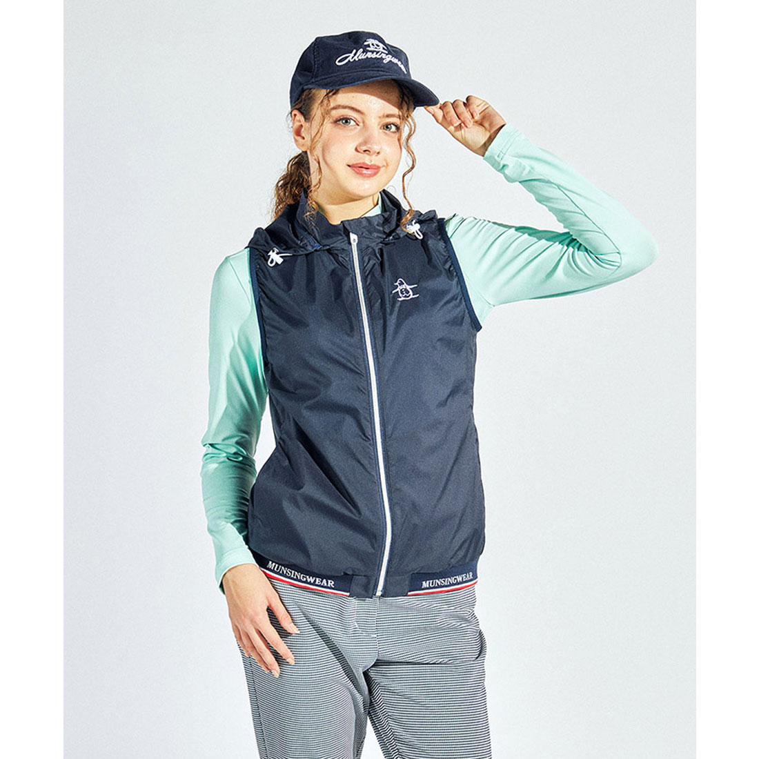 Munsingwear(ings) はっ水アウターベスト ネイビー 3L Munsingwear(ings) はっ水アウターベスト ネイビー 3L