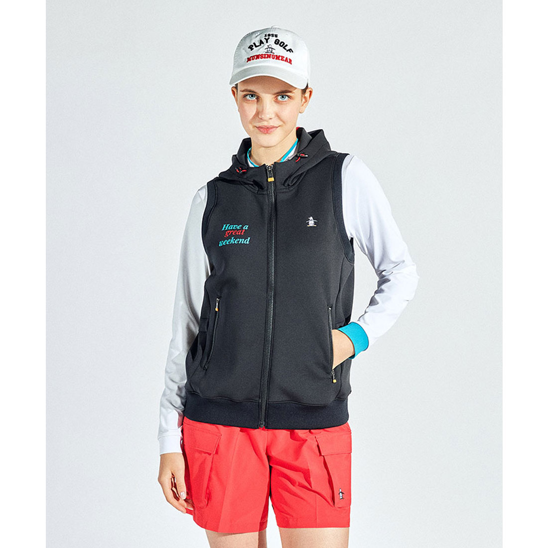 Munsingwear(ings) マンシングウェア Munsingwear 2WAY ストレッチ ダンボールニット ブラック L Munsingwear(ings) マンシングウェア Munsingwear 2WAY ストレッチ ダンボールニット ブラック L