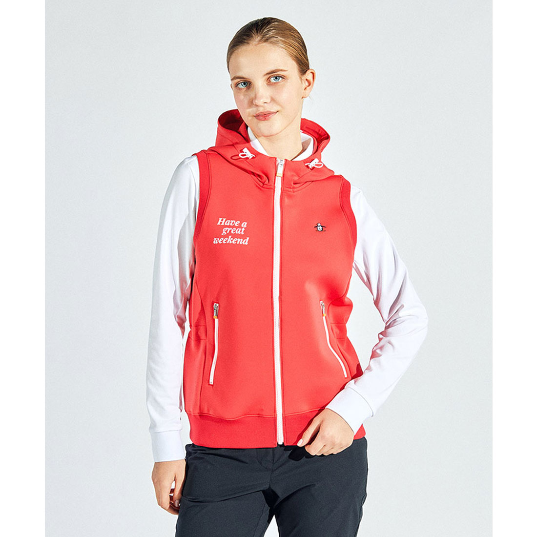 Munsingwear(ings) マンシングウェア Munsingwear 2WAY ストレッチ ダンボールニット レッド 3L Munsingwear(ings) マンシングウェア Munsingwear 2WAY ストレッチ ダンボールニット レッド 3L
