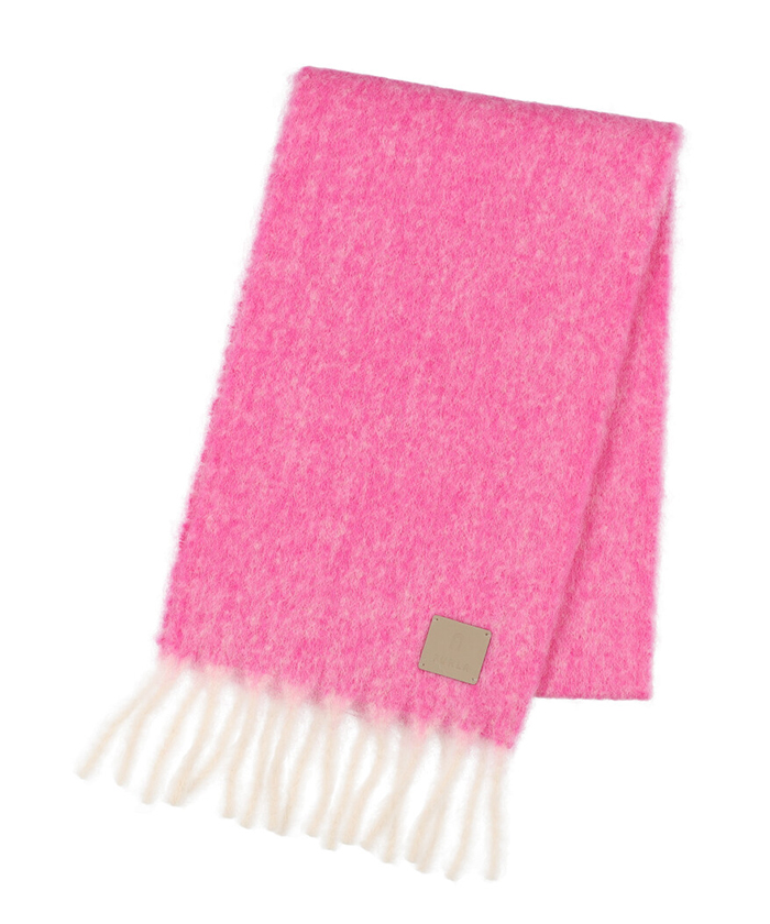 美品 MSGM マフラー付き 2WAY アルパカウールコート ピンク イタリア製 日本製】本革ネーム付き アルパカ混シャギーマフラー 25×180cm 無地