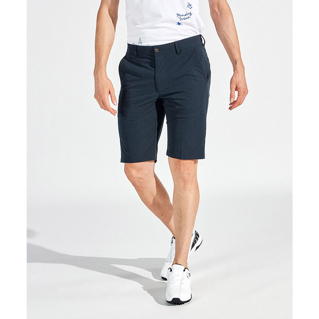 Munsingwear(ings) マンシングウェア Munsingwear ダブルクロスハーフパンツ ネイビー 74-78 Munsingwear(ings) マンシングウェア Munsingwear ダブルクロスハーフパンツ ネイビー 74-78