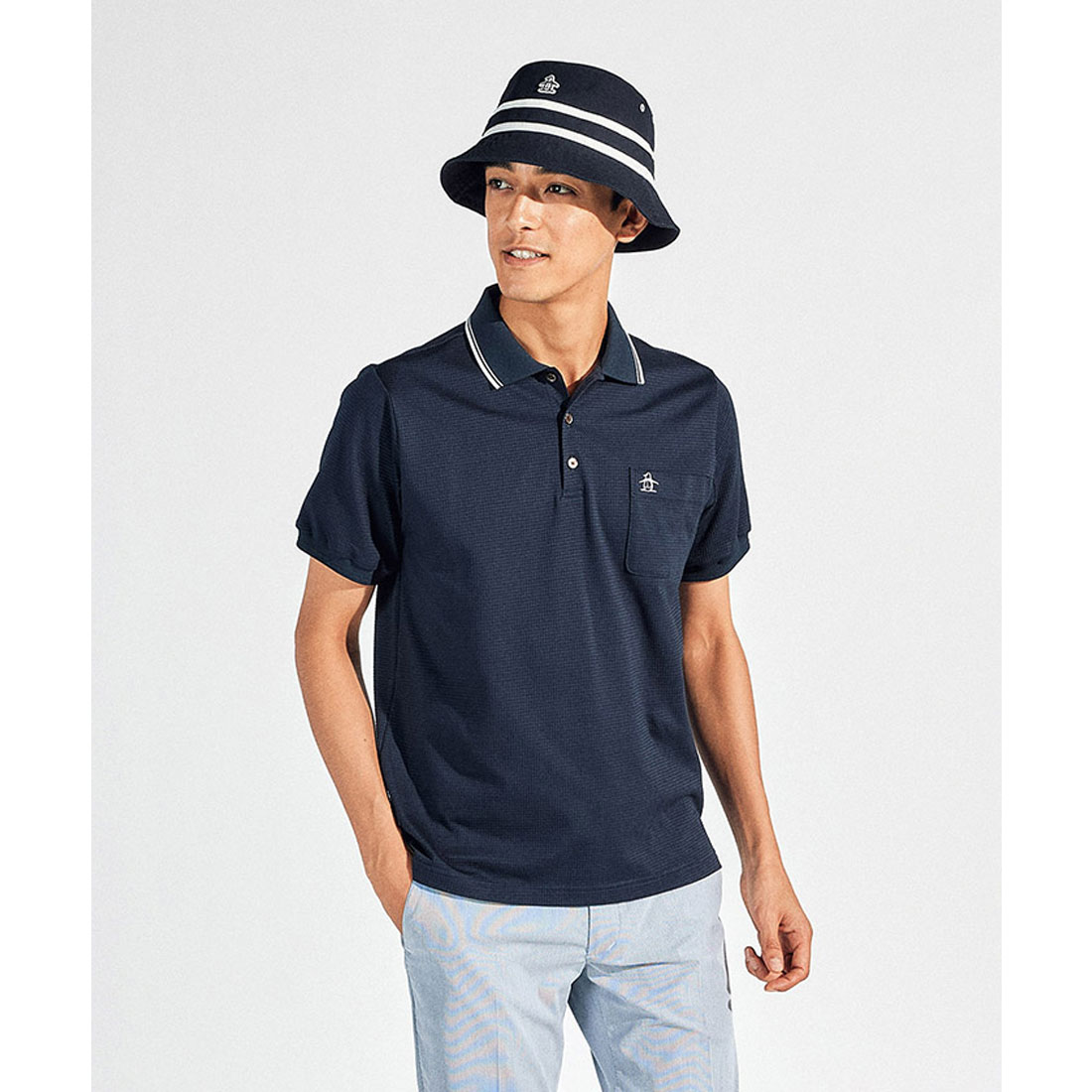 Munsingwear(ings) マンシングウェア Munsingwear STYLE2833ハウンドトゥース半袖 ネイビー M Munsingwear(ings) マンシングウェア Munsingwear STYLE2833ハウンドトゥース半袖 ネイビー M