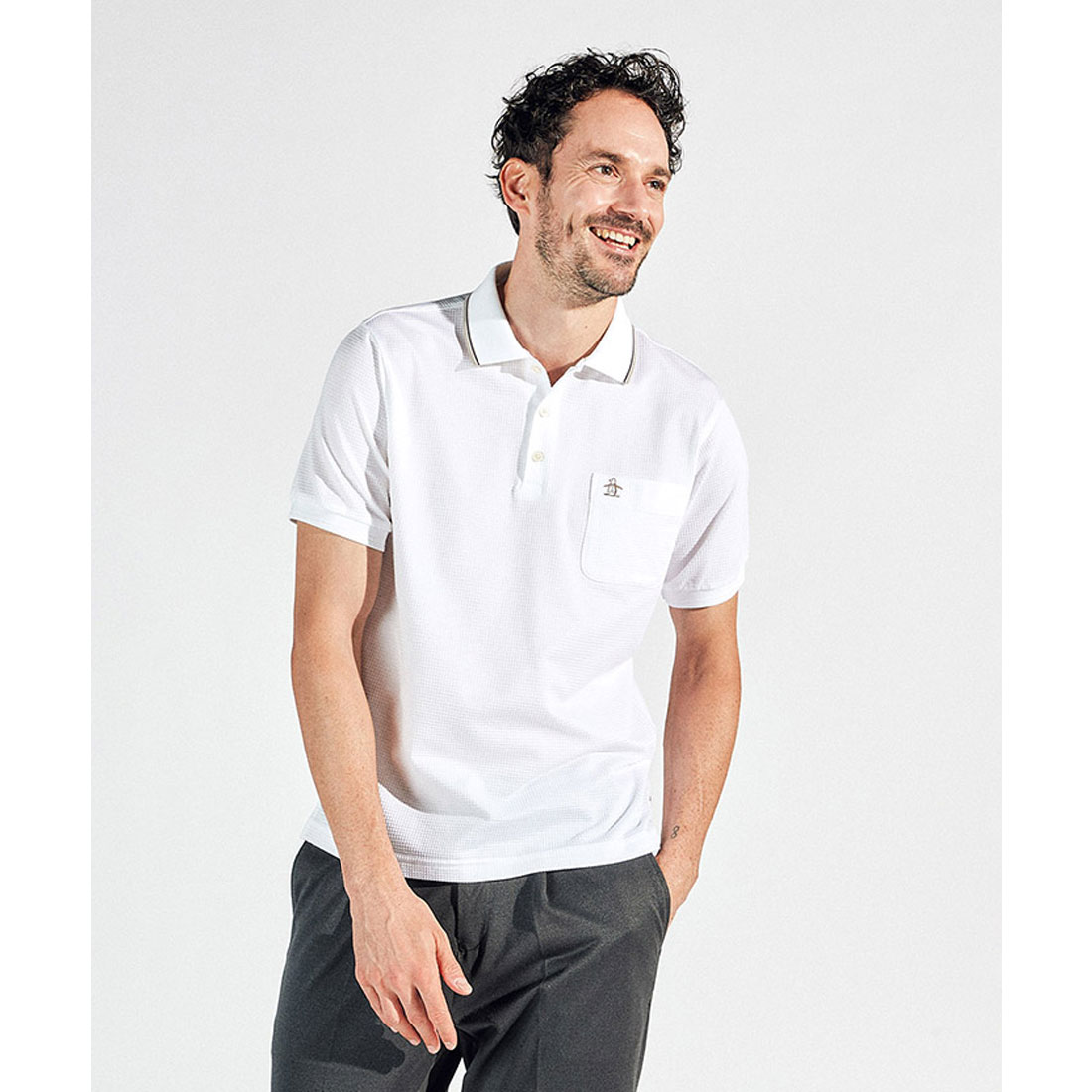 Munsingwear(ings) マンシングウェア Munsingwear STYLE2833ハウンドトゥース半袖 ホワイト M Munsingwear(ings) マンシングウェア Munsingwear STYLE2833ハウンドトゥース半袖 ホワイト M