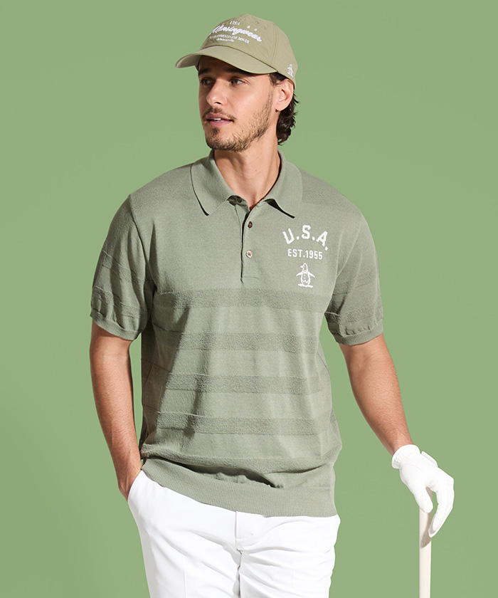 Munsingwear(ings) マンシングウェア Munsingwear フィラシスハイゲージニット半袖ポロシャ カーキ L Munsingwear(ings) マンシングウェア Munsingwear フィラシスハイゲージニット半袖ポロシャ カーキ L
