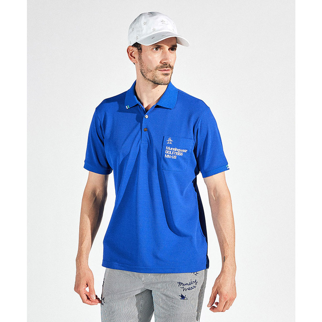 Munsingwear(ings) マンシングウェア Munsingwear サンスクリーンNIRフィラシス鹿の子半 ブルー M Munsingwear(ings) マンシングウェア Munsingwear サンスクリーンNIRフィラシス鹿の子半 ブルー M