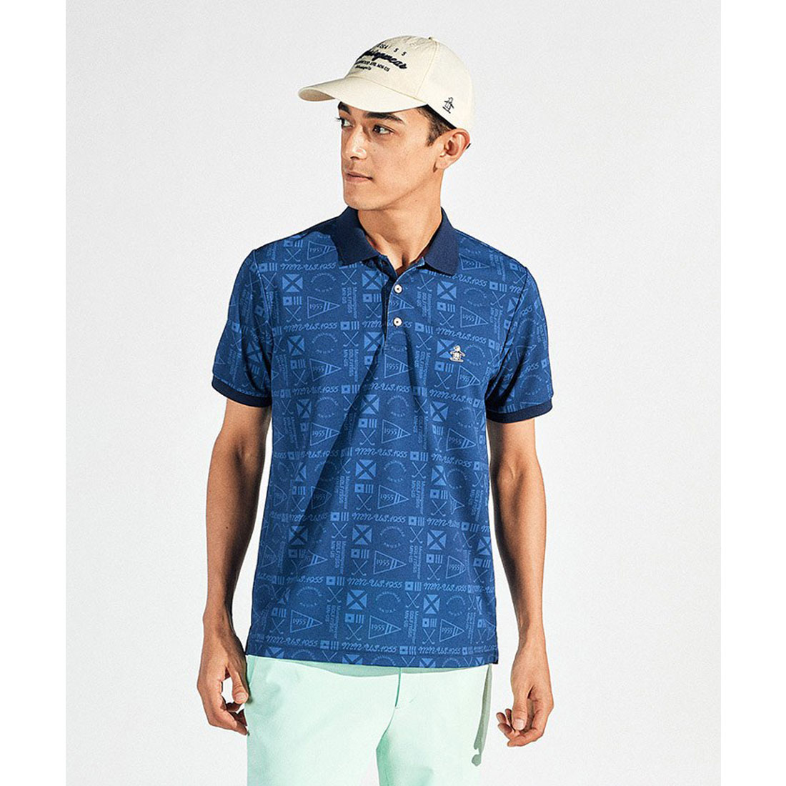Munsingwear(ings) マンシングウェア Munsingwear サンスクリーンNIRグラフィック総柄プ ネイビー 3L Munsingwear(ings) マンシングウェア Munsingwear サンスクリーンNIRグラフィック総柄プ ネイビー 3L