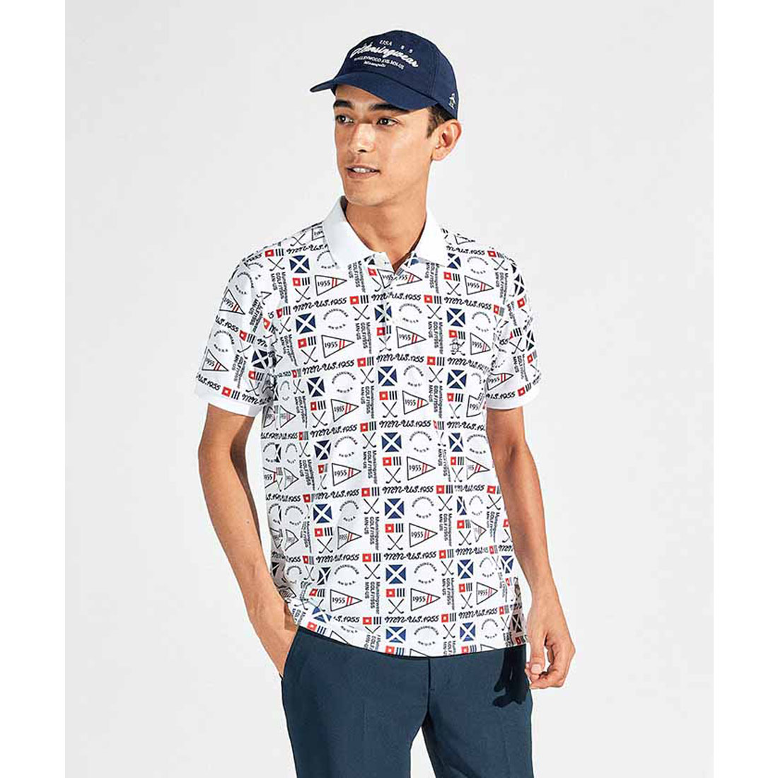 Munsingwear(ings) マンシングウェア Munsingwear サンスクリーンNIRグラフィック総柄プ ホワイト M Munsingwear(ings) マンシングウェア Munsingwear サンスクリーンNIRグラフィック総柄プ ホワイト M