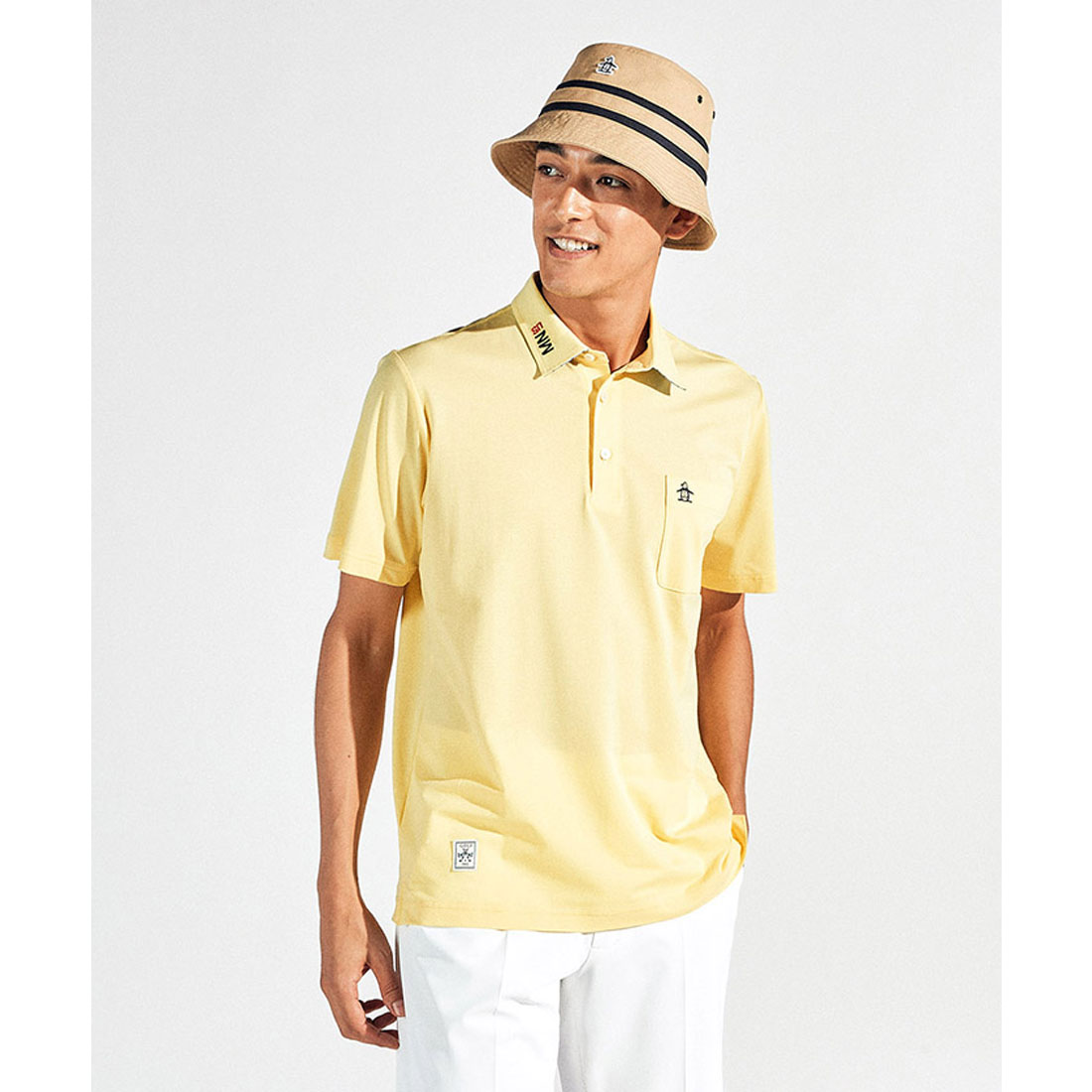 Munsingwear(ings) マンシングウェア Munsingwear ハイゲージ鹿の子半袖シャツ イエロー 3L Munsingwear(ings) マンシングウェア Munsingwear ハイゲージ鹿の子半袖シャツ イエロー 3L
