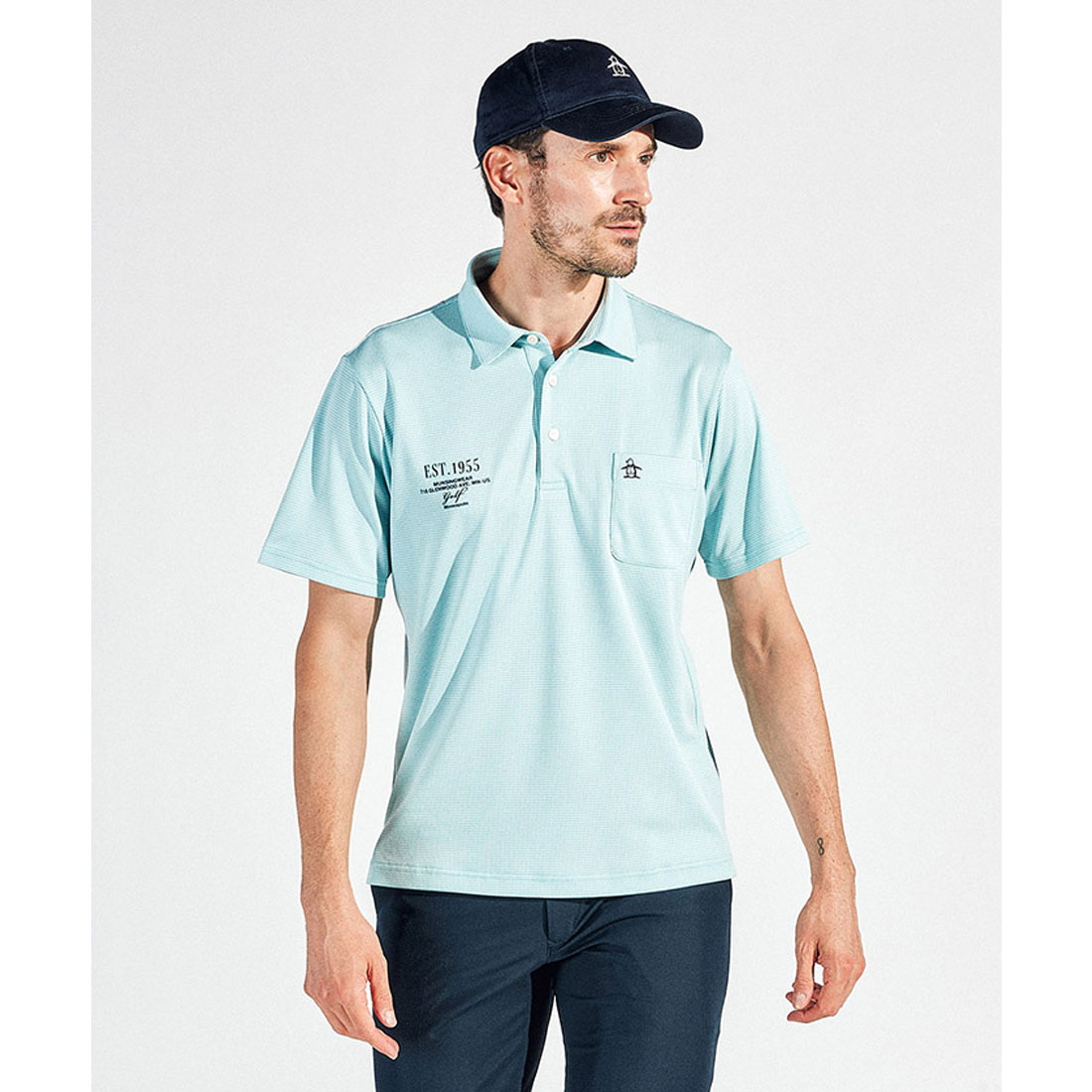 Munsingwear(ings) マンシングウェア Munsingwear ストレッチ千鳥ジャガード 半袖ポロシャ エメラルド LL Munsingwear(ings) マンシングウェア Munsingwear ストレッチ千鳥ジャガード 半袖ポロシャ エメラルド LL
