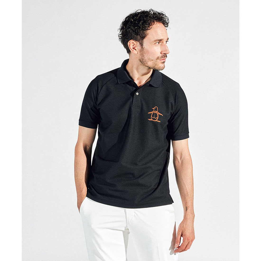 Munsingwear(ings) マンシングウェア Munsingwear 裏鹿の子ビッグロゴ半袖シャツ ブラック 3L Munsingwear(ings) マンシングウェア Munsingwear 裏鹿の子ビッグロゴ半袖シャツ ブラック 3L