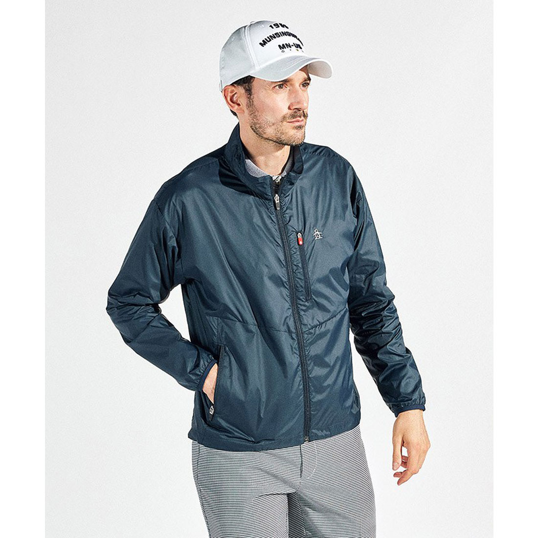 Munsingwear(ings) ナイロンはっ水パッカブルジャケット ネイビー LL Munsingwear(ings) ナイロンはっ水パッカブルジャケット ネイビー LL