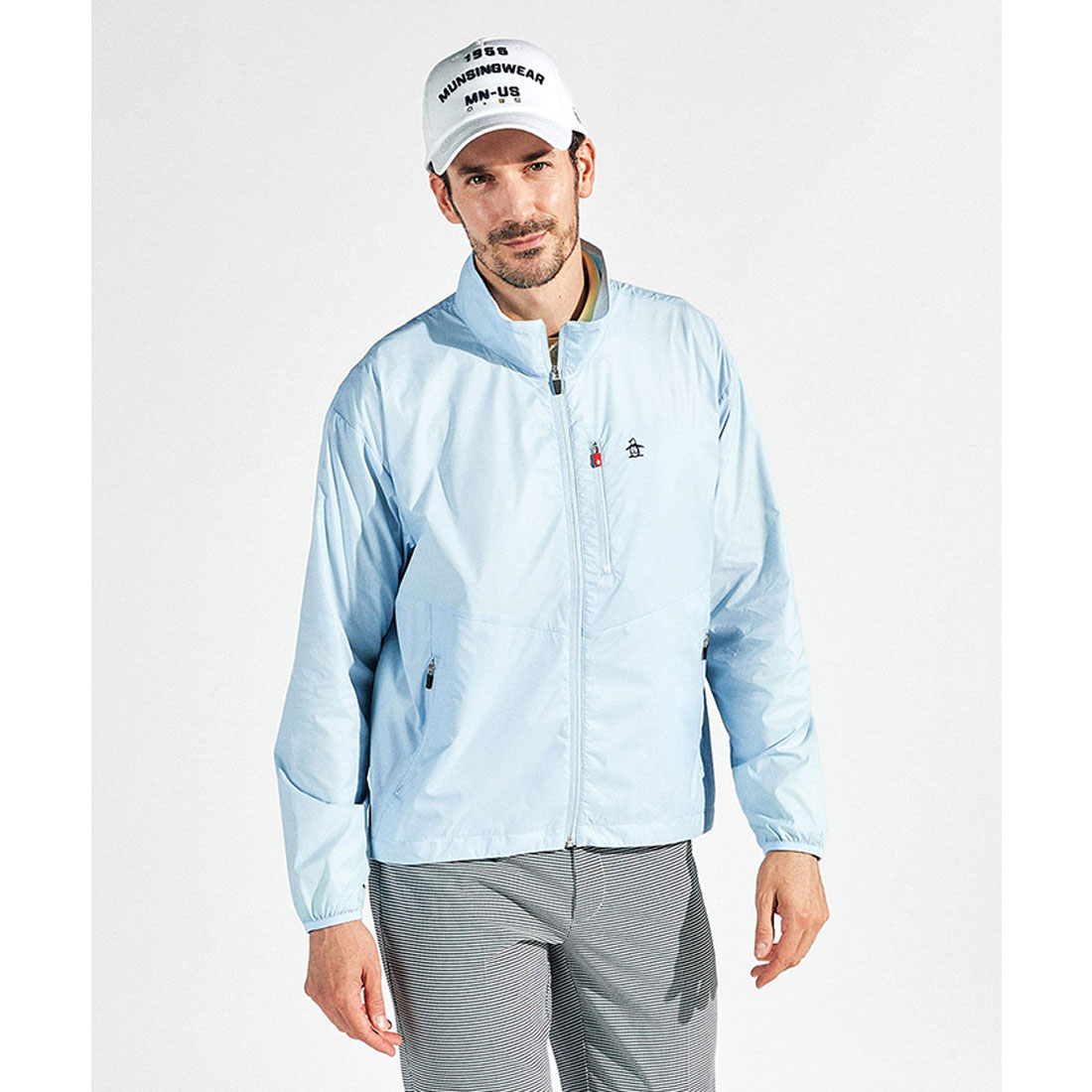 Munsingwear(ings) ナイロンはっ水パッカブルジャケット サックス LL Munsingwear(ings) ナイロンはっ水パッカブルジャケット サックス LL