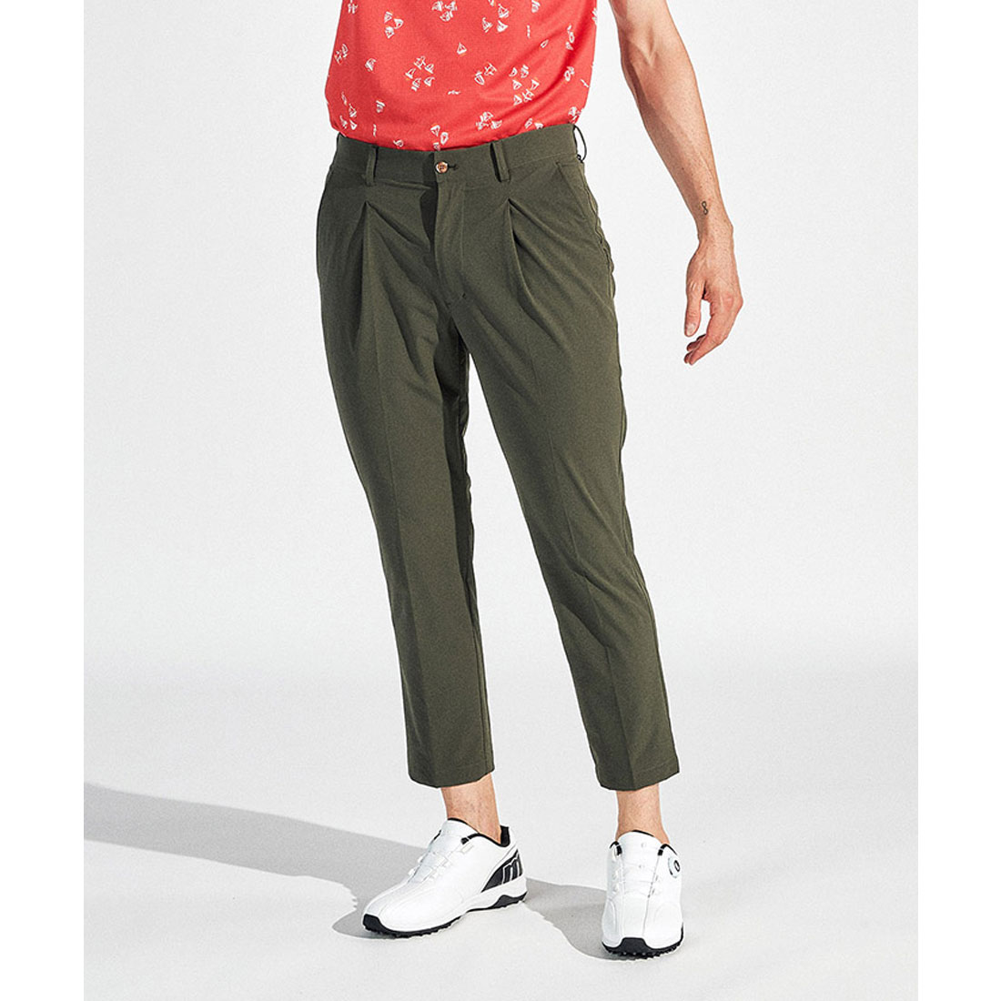 Munsingwear(ings) マンシングウェア Munsingwear ダブルクロスアンクル丈ワンタックイージ カーキ 89-94 Munsingwear(ings) マンシングウェア Munsingwear ダブルクロスアンクル丈ワンタックイージ カーキ 89-94