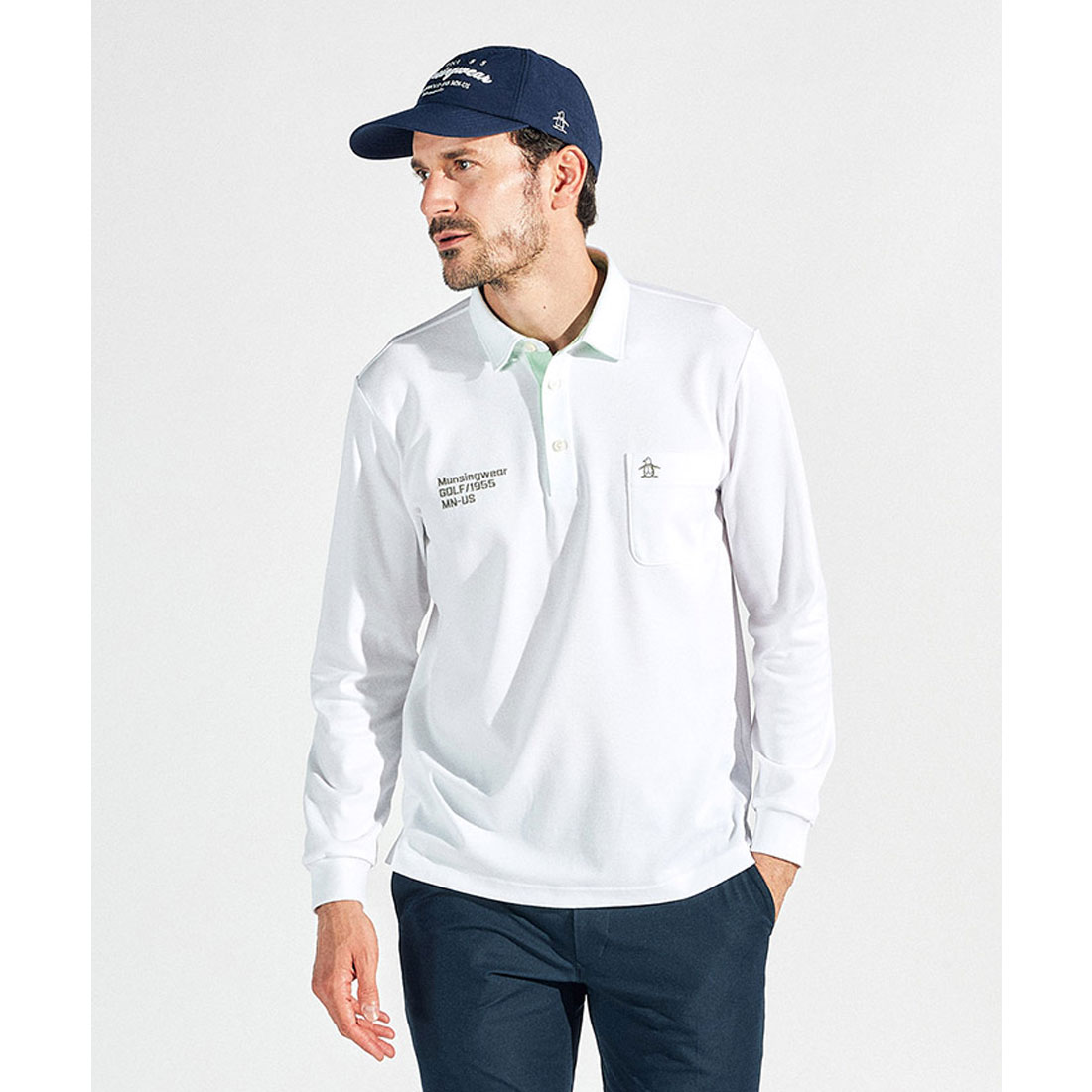 Munsingwear(ings) マンシングウェア Munsingwear サンスクリーンNIRドット鹿の子長袖ポ ホワイト LL Munsingwear(ings) マンシングウェア Munsingwear サンスクリーンNIRドット鹿の子長袖ポ ホワイト LL