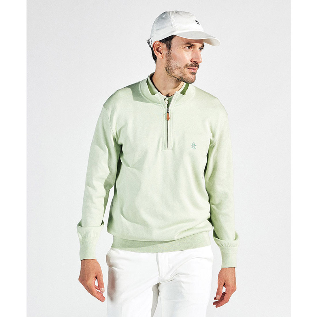 Munsingwear(ings) アメリカン・シーアイランドコットンハーフジップセーター エメラルド M Munsingwear(ings) アメリカン・シーアイランドコットンハーフジップセーター エメラルド M