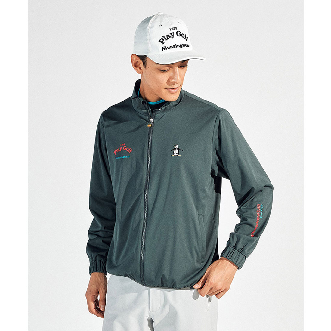 Munsingwear(ings) マンシングウェア Munsingwear はっ水ストレッチ カットソーブルゾン グレー M Munsingwear(ings) マンシングウェア Munsingwear はっ水ストレッチ カットソーブルゾン グレー M