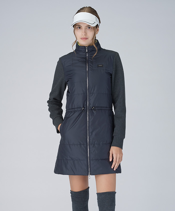 LANVINSPORT 中綿長袖ワンピース【蓄熱保温】 ネイビー 42 LANVINSPORT 中綿長袖ワンピース【蓄熱保温】 ネイビー 42