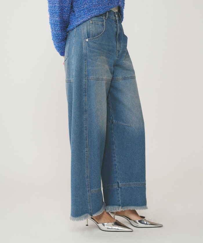 GRACECONTINENTAL ライン切替デニムパンツ ブルー 38 GRACECONTINENTAL ライン切替デニムパンツ ブルー 38