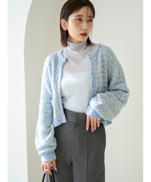 「FRAY I.D」 ニットカーディガン ONE SIZE ブルー レディース FRAY I.D 「FRAY I.D」 ニットカーディガン ONE SIZE ブルー