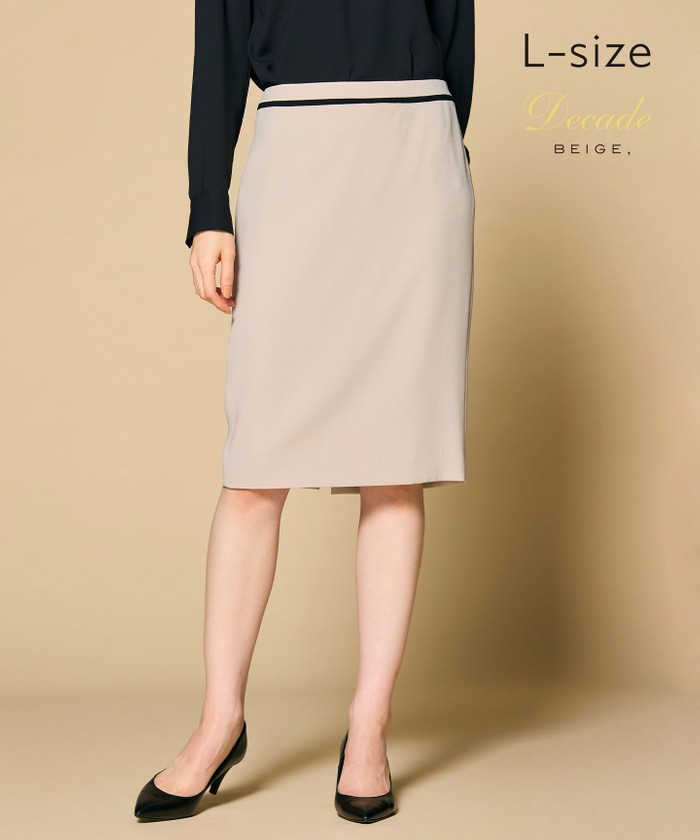 BEIGE 【洗える・L−size】CINDY / タイトスカート SAND×BLACK 10 BEIGE 【洗える・L−size】CINDY / タイトスカート SAND×BLACK 10