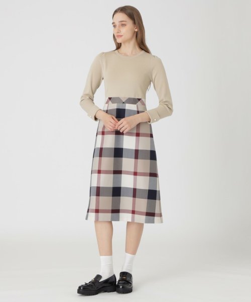 クレストブリッジチェッククロッシングビエラドッキングドレス 